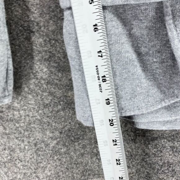 Loft Cardigan Women S Small Gray Knit Collared Open Front Belted Long Sleeve - Picture 7 of 9